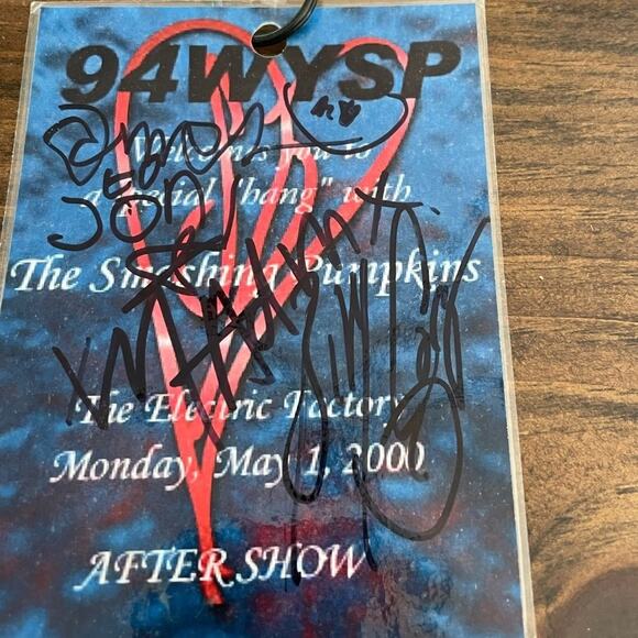 Smashing Pumpkins Autographed Back Stage Pass Electric Factory Philadelphia 2000 - Picture 5 of 9